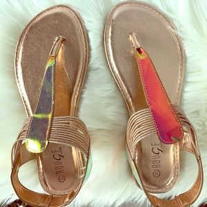 Rose Gold Holographic Sandals
